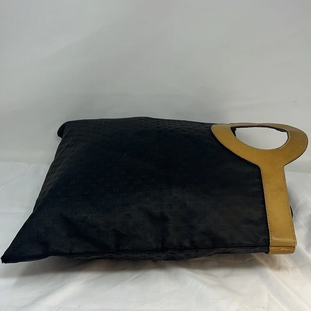 Vintage Fendi Shopper Trotter Flat Logo Canvas Tote Bag